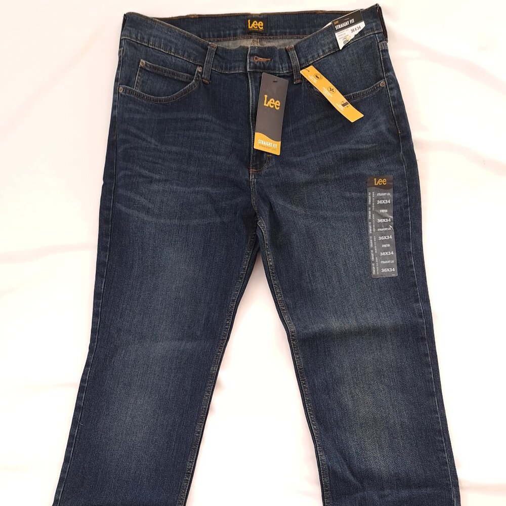 Lee Men’s Straight Flex Fit Jeans 36x34 New With Tags!